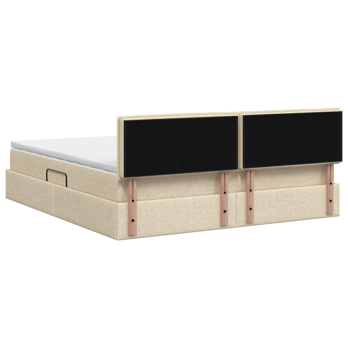 Opbergbed met matras Crèmekleurig 180 x 200 cm fluweel