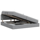 Opbergbed met matras Lichtgrijs 200 x 200 cm fluweel