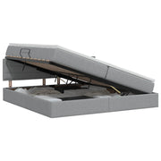 Opbergbed met matras lichtgrijs 200x200 cm