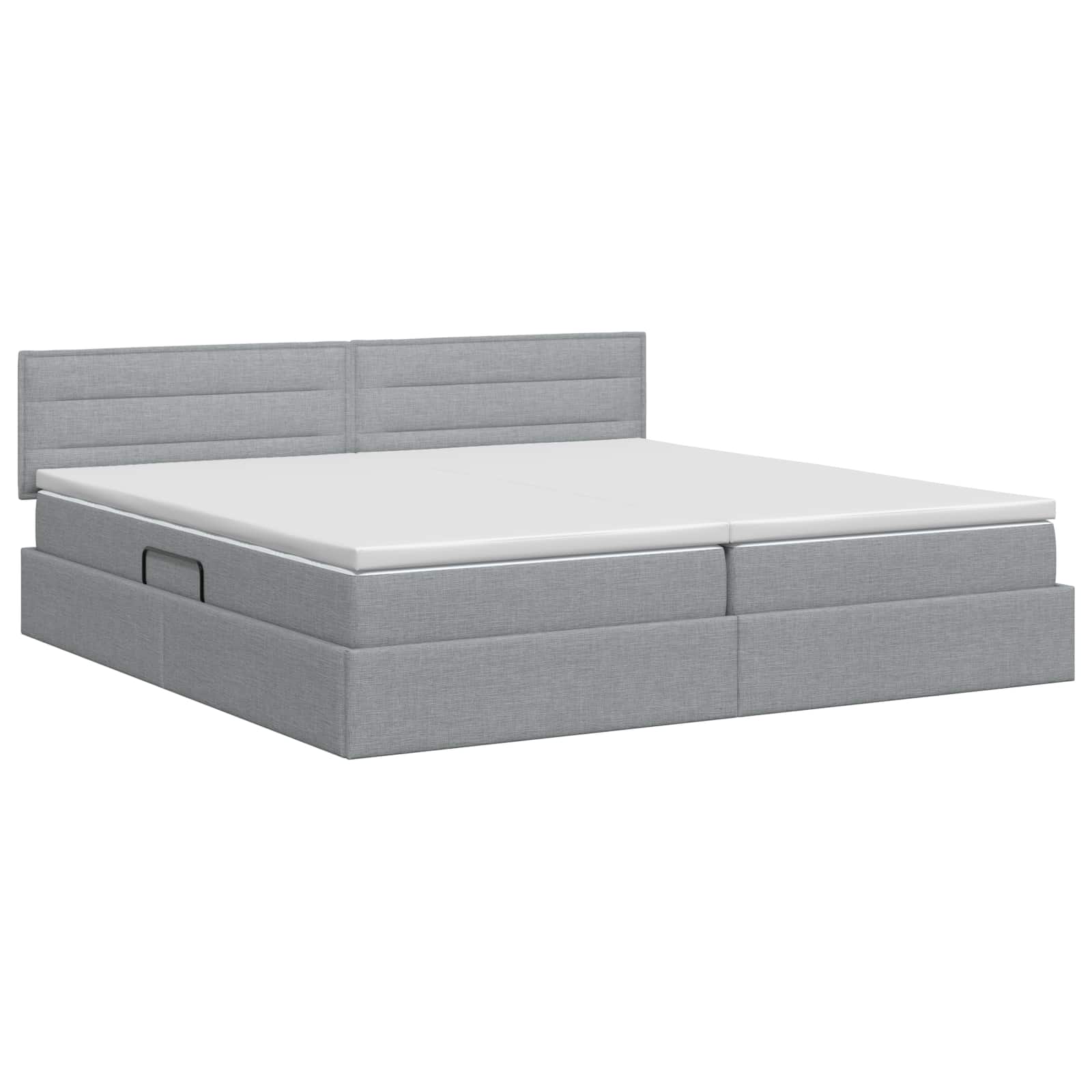 Opbergbed met matras Lichtgrijs 200 x 200 cm fluweel