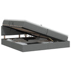 Opbergbed met matras Donkergrijs 200 x 200 cm fluweel