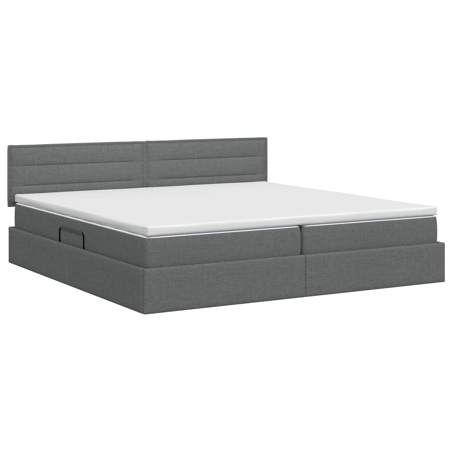 Opbergbed met matras Donkergrijs 200 x 200 cm fluweel