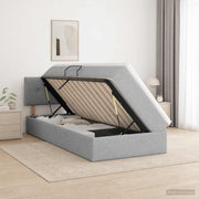 Opbergbed 100x200 cm lichtgrijs