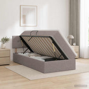 Opbergbed 90x200 cm taupe fluweel met matras