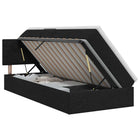 Opbergbed met matras met hoofdeinde Zwart 90 x 200 cm fluweel
