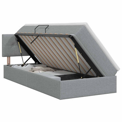 Opbergbed met matras Lichtgrijs 100 x 200 cm fluweel