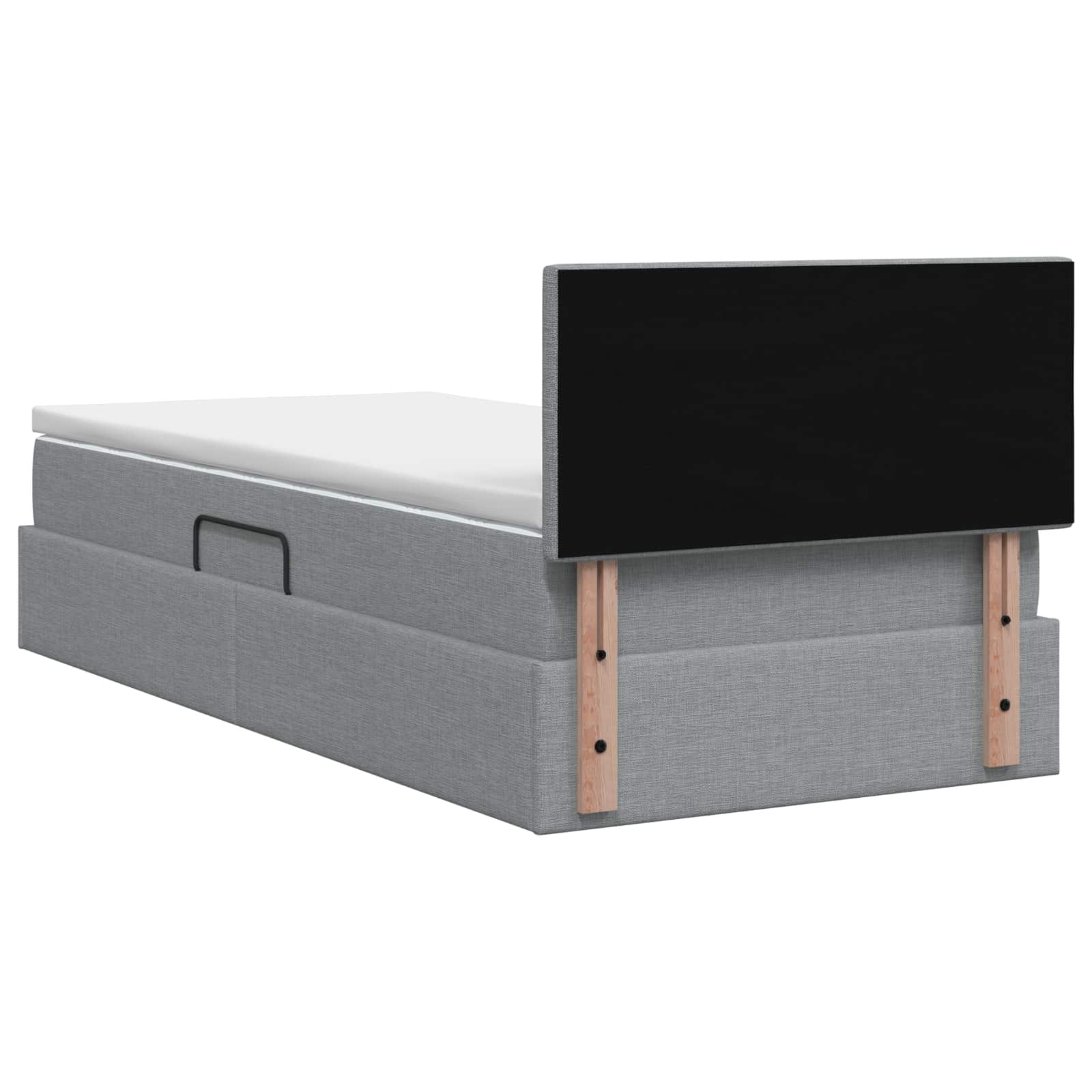 Opbergbed met matras Lichtgrijs 100 x 200 cm fluweel