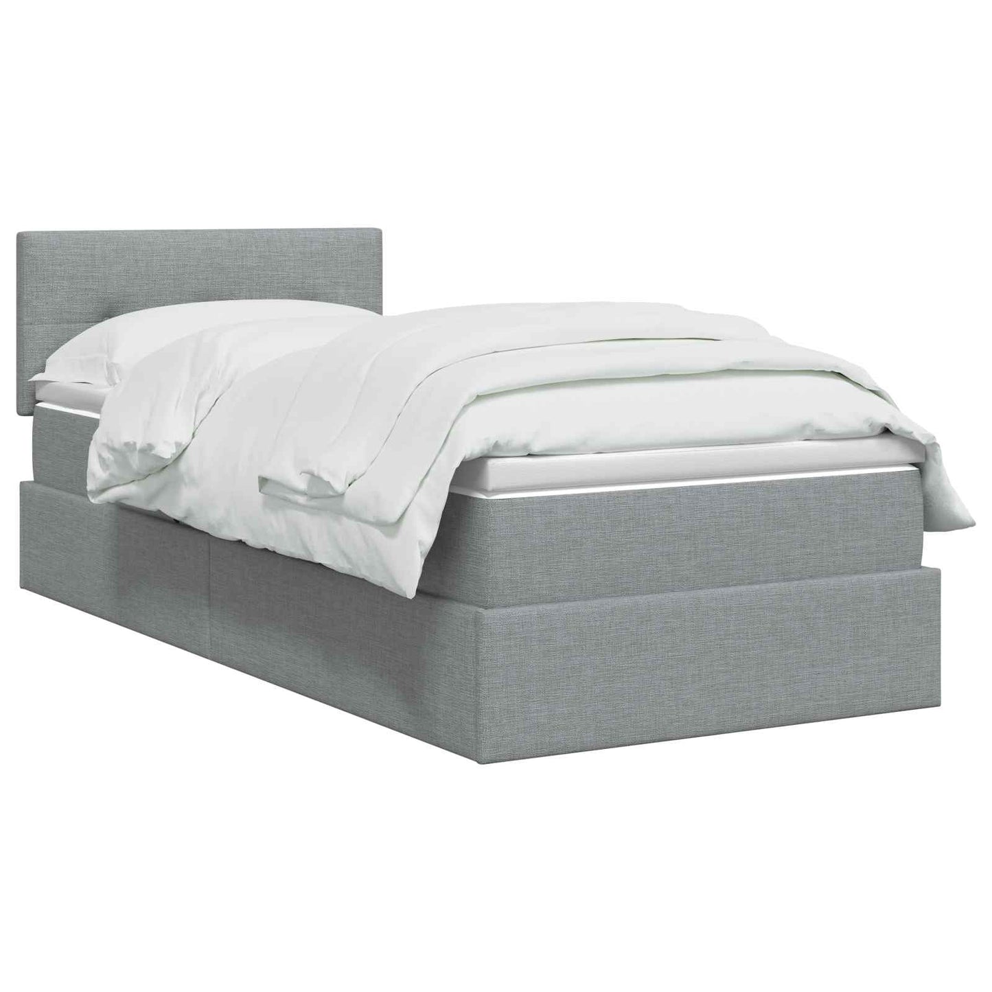 Opbergbed met matras Lichtgrijs 100 x 200 cm fluweel