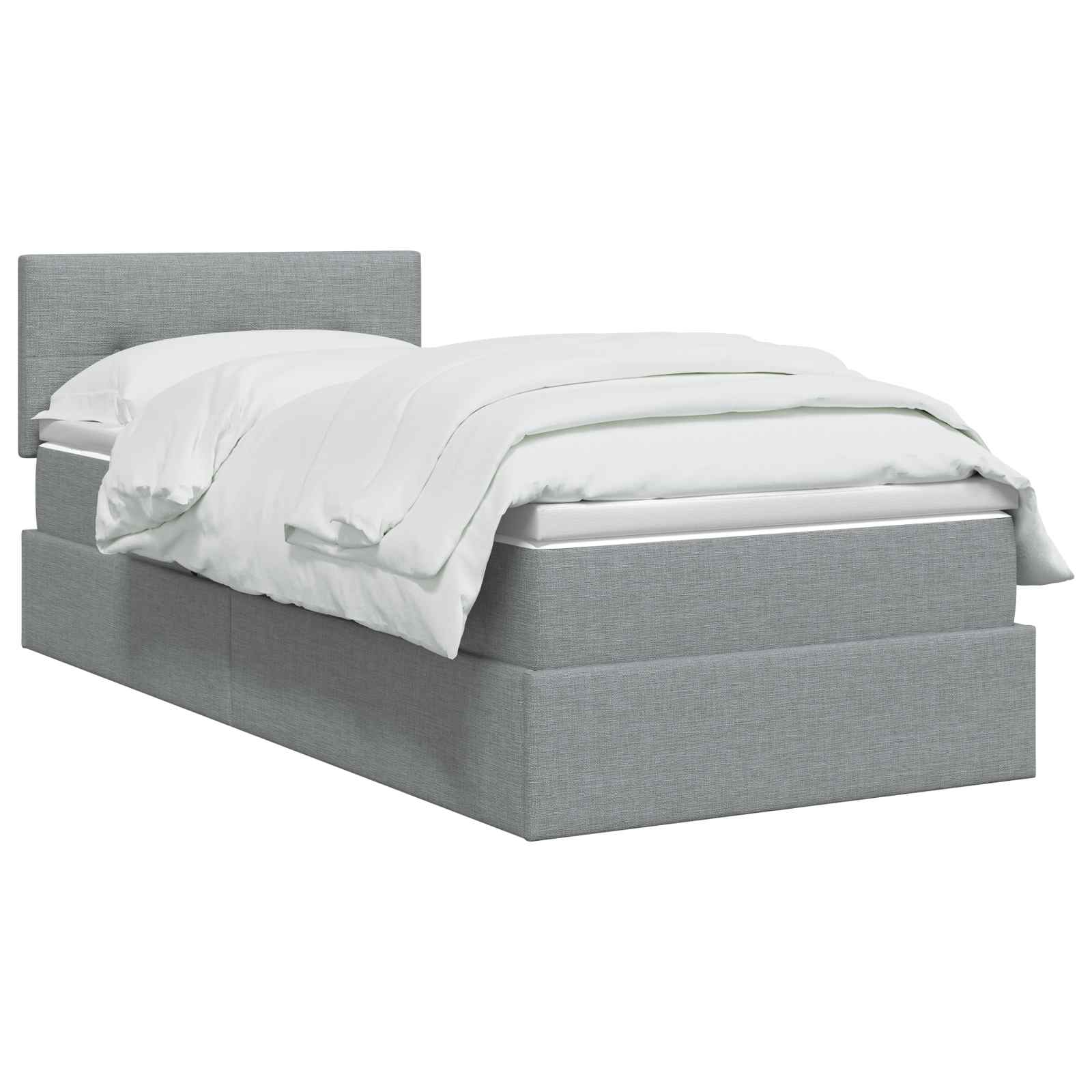 Opbergbed met matras Lichtgrijs 100 x 200 cm fluweel