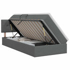 Opbergbed 100 x 200 cm donkergrijs met matras
