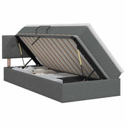 Opbergbed 100 x 200 cm donkergrijs met matras