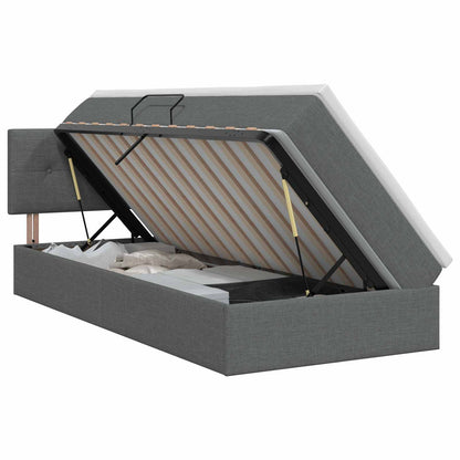 Opbergbed met matras Donkergrijs 100 x 200 cm fluweel