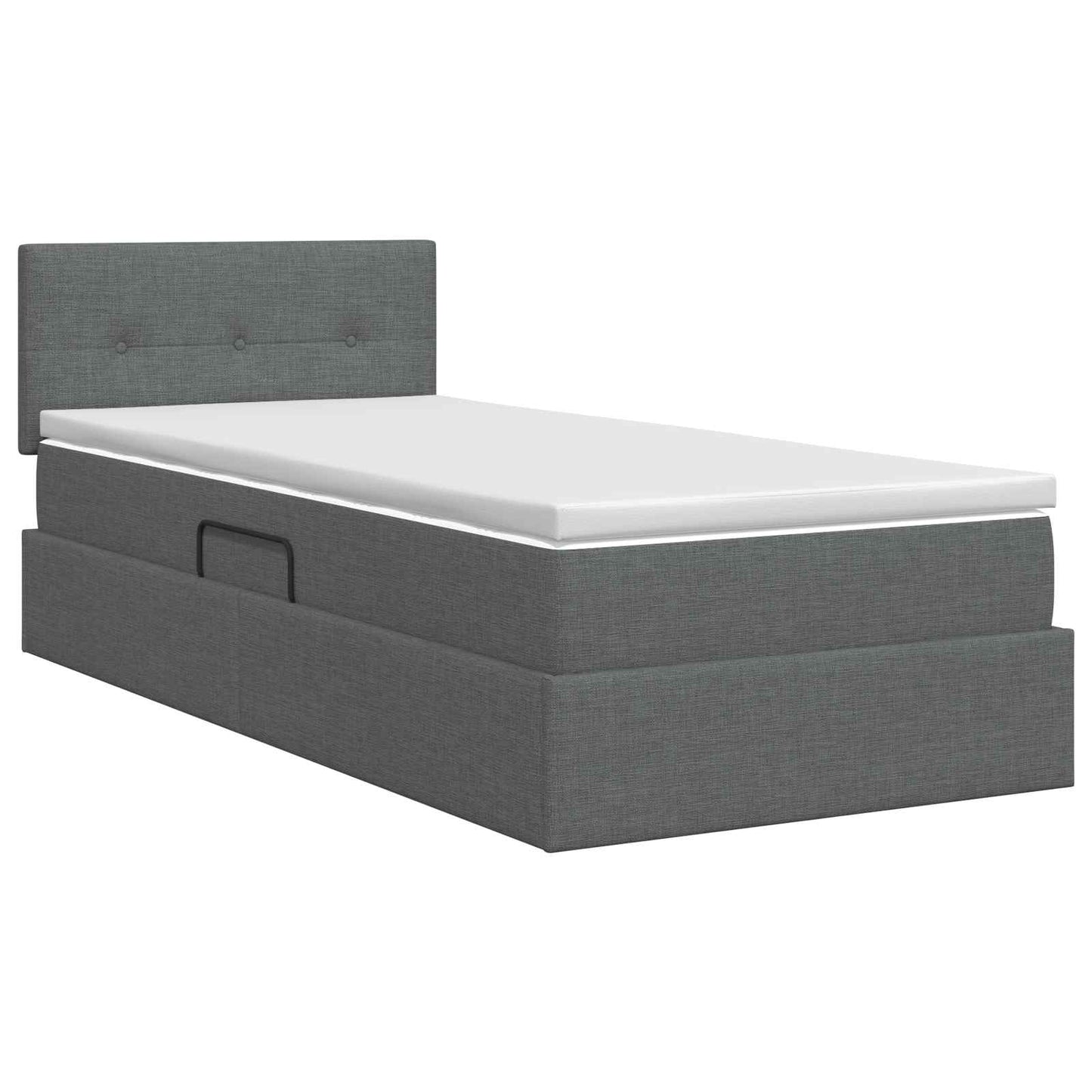 Opbergbed met matras Donkergrijs 100 x 200 cm fluweel