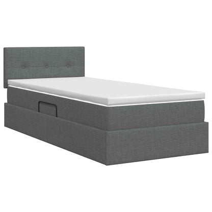 Opbergbed met matras Donkergrijs 100 x 200 cm fluweel