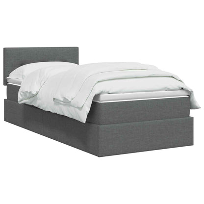 Opbergbed met matras Donkergrijs 100 x 200 cm fluweel