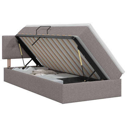 Opbergbed met matras met hoofdeinde Taupe 100 x 200 cm fluweel