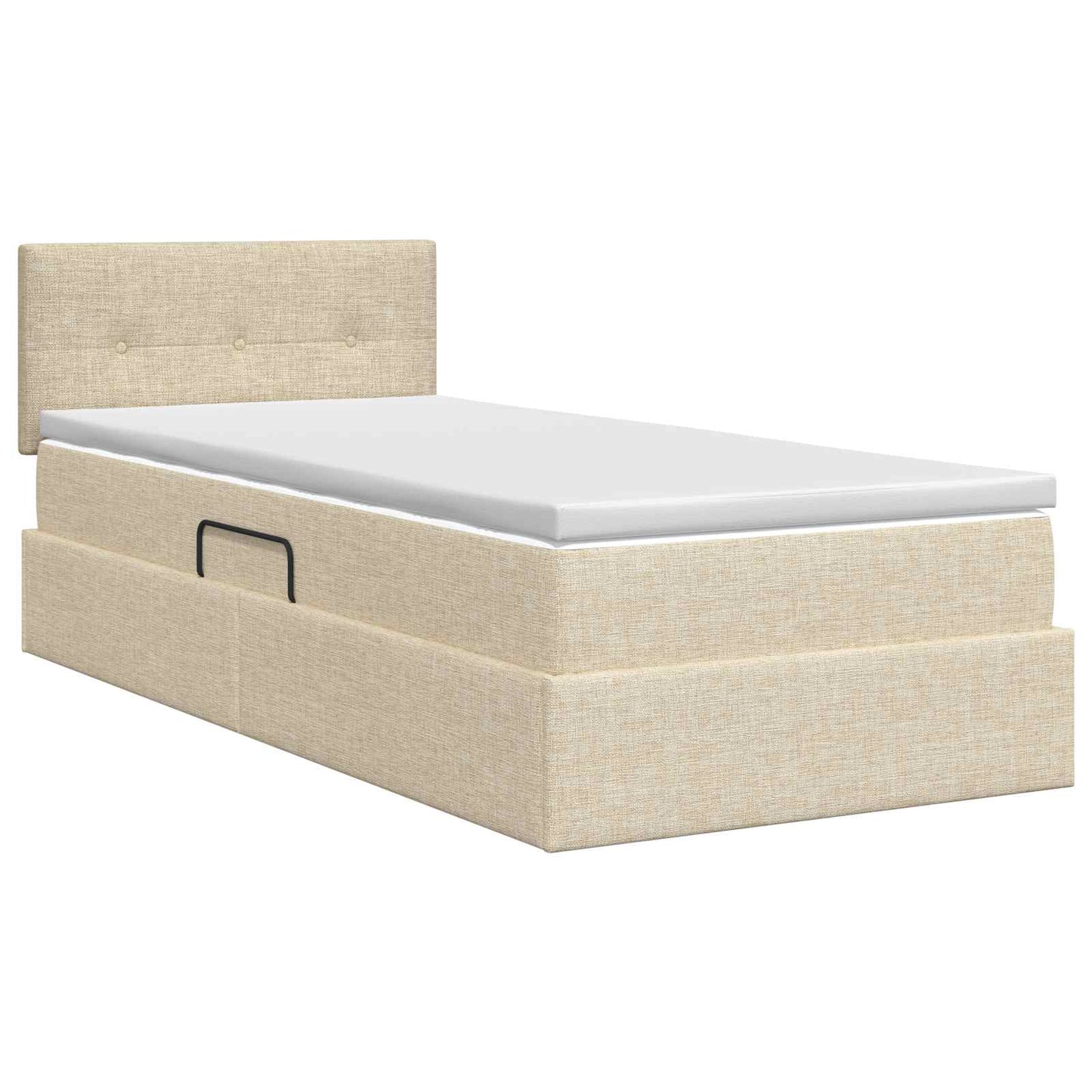 Opbergbed met matras Crèmekleurig 100 x 200 cm fluweel