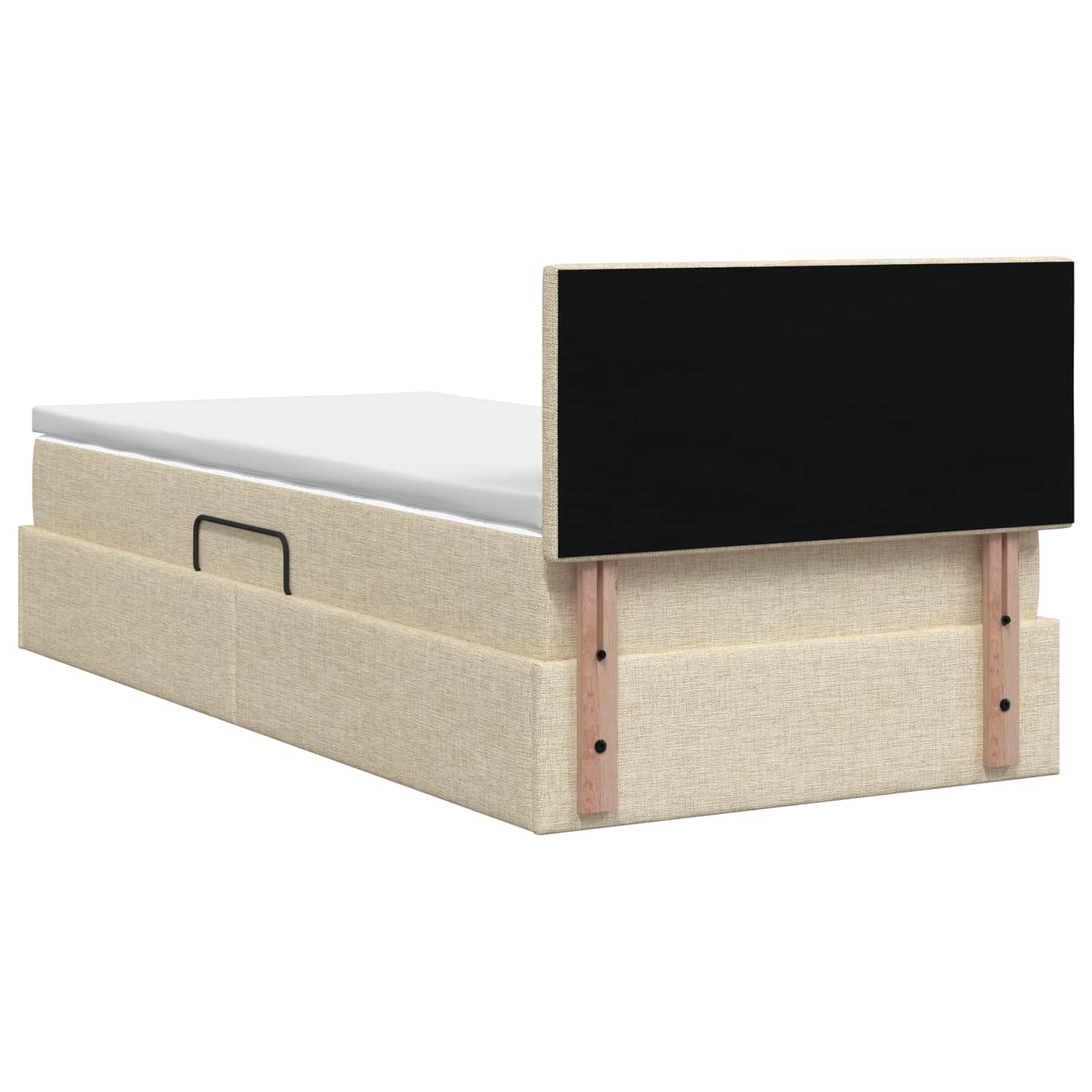 Opbergbed met matras Crèmekleurig 100 x 200 cm fluweel