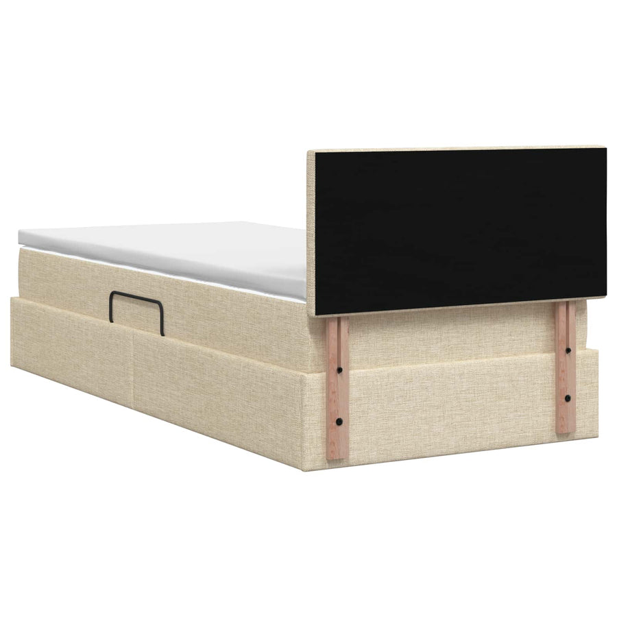 Opbergbed met matras Crèmekleurig 100 x 200 cm fluweel