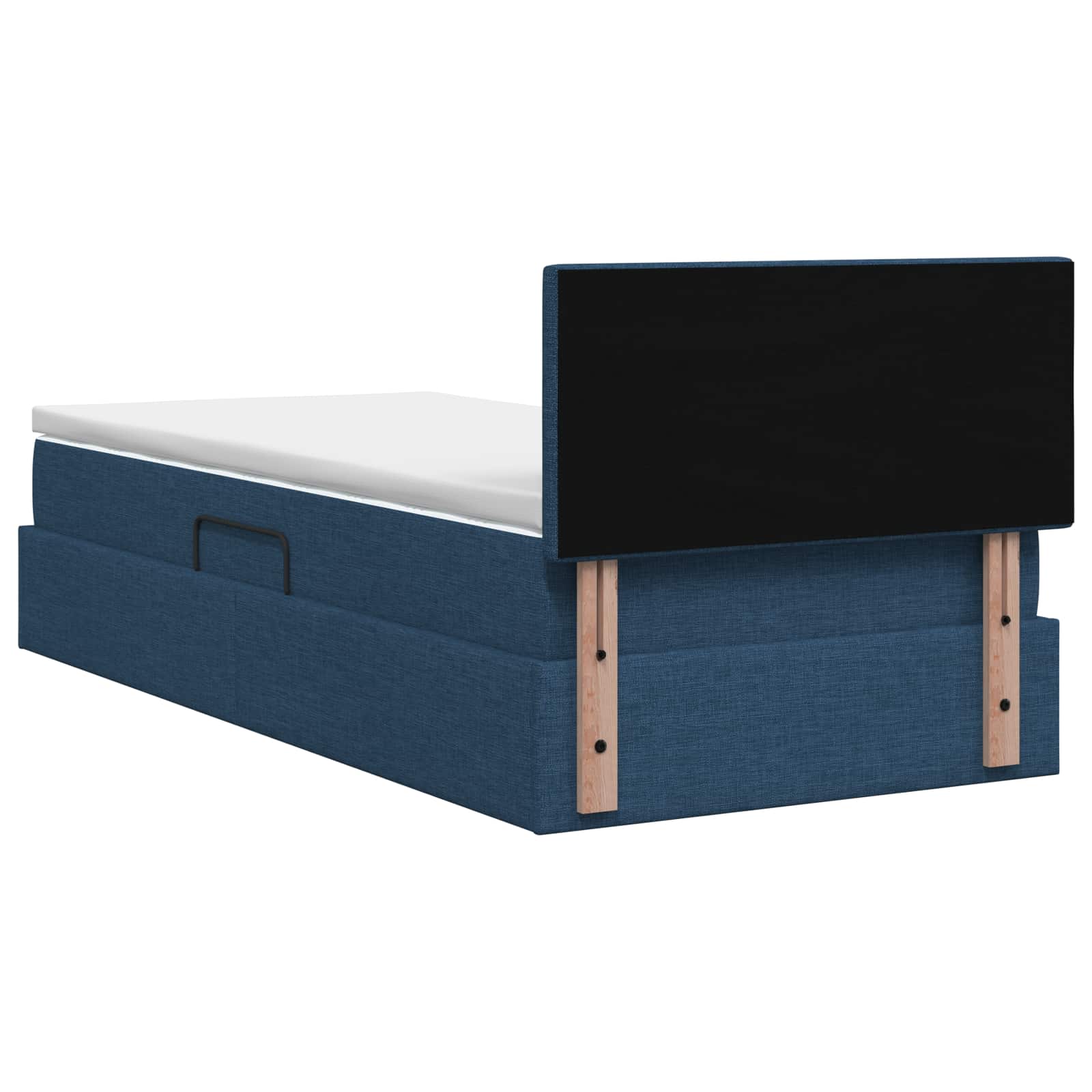 Opbergbed met matras met hoofdeinde Blauw 100 x 200 cm fluweel