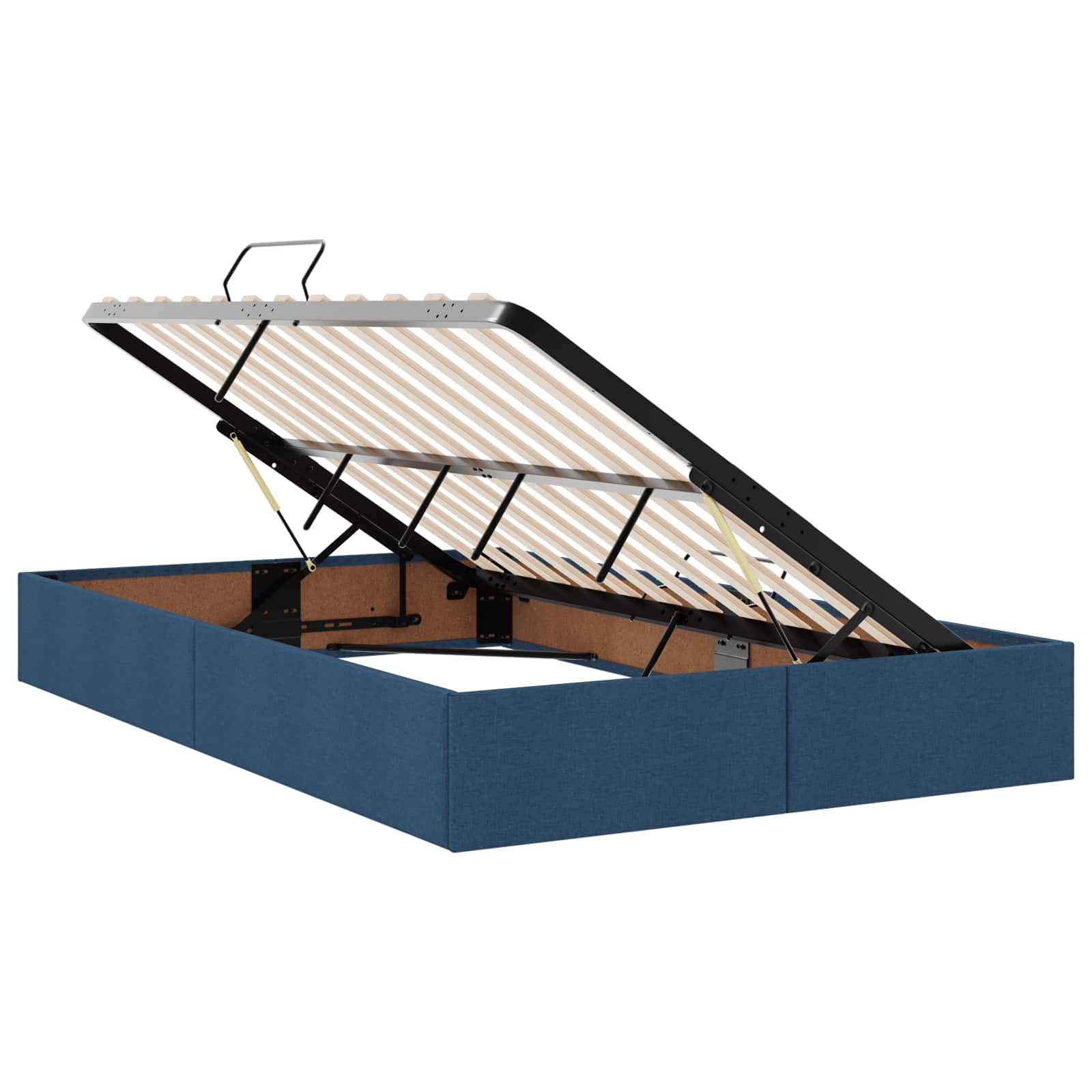 Opbergbed met matras met hoofdeinde Blauw 120 x 190 cm fluweel