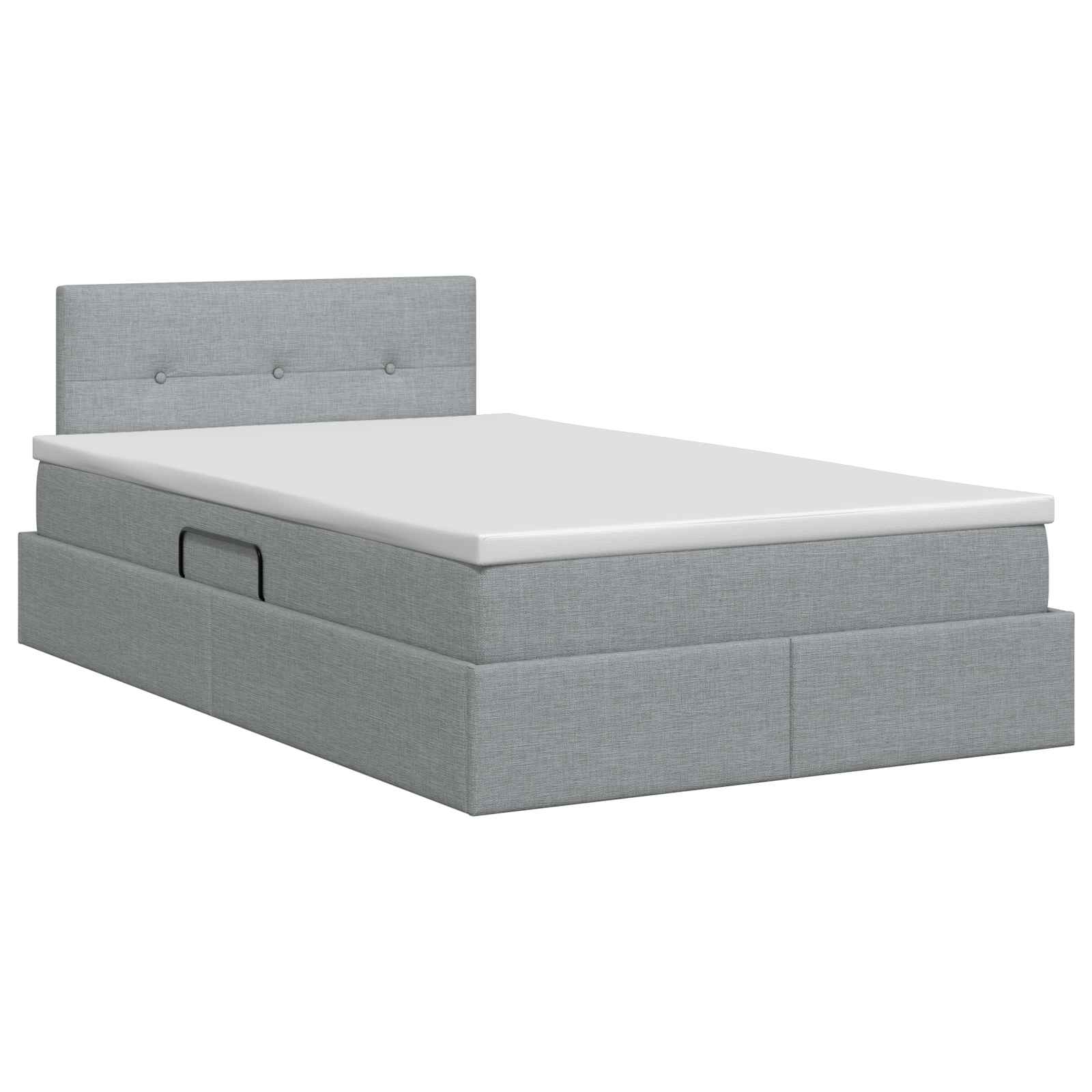 Opbergbed met matras Lichtgrijs 120 x 200 cm fluweel