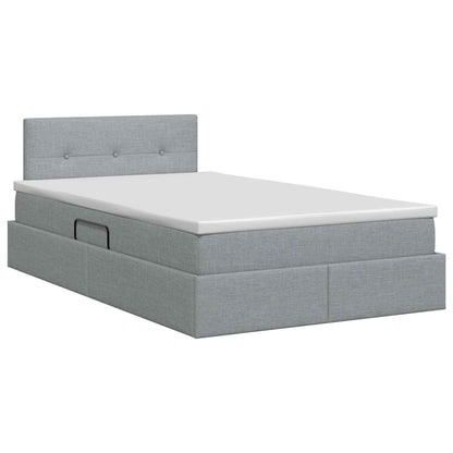 Opbergbed met matras Lichtgrijs 120 x 200 cm fluweel
