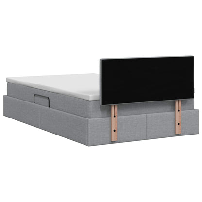 Opbergbed met matras Lichtgrijs 120 x 200 cm fluweel