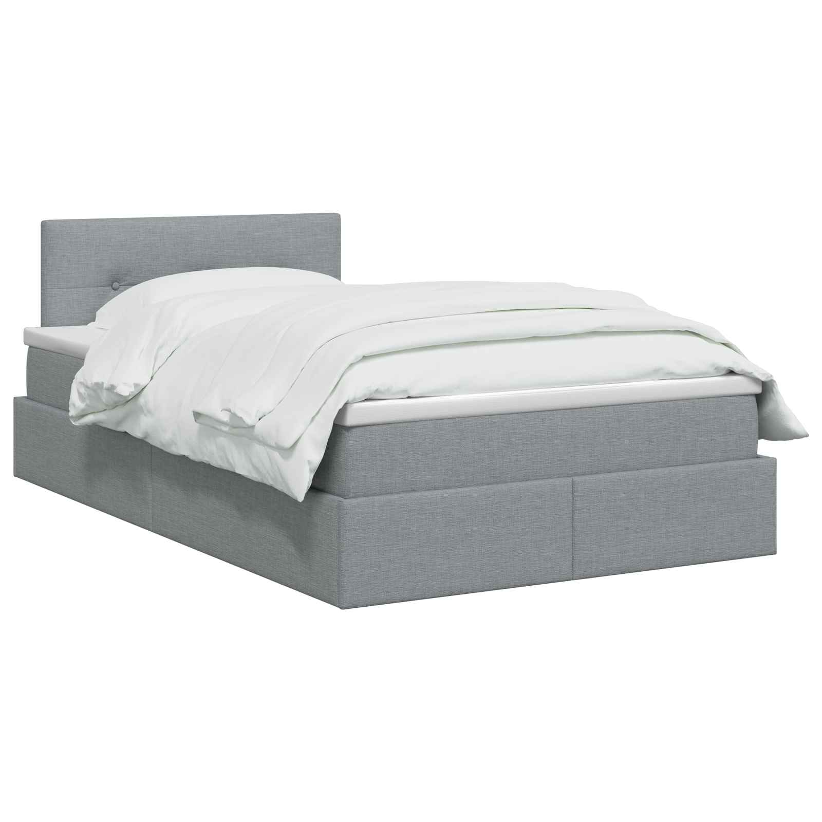 Opbergbed met matras Lichtgrijs 120 x 200 cm fluweel