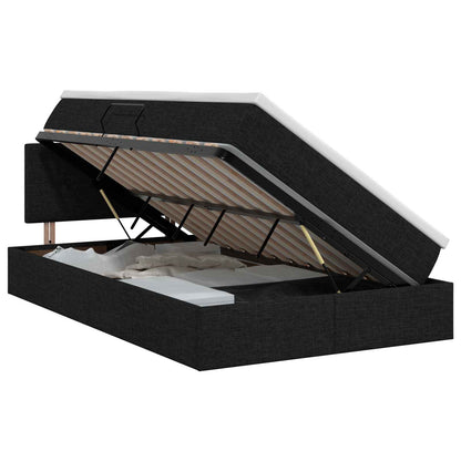 Opbergbed met matras met hoofdeinde Zwart 120 x 200 cm fluweel
