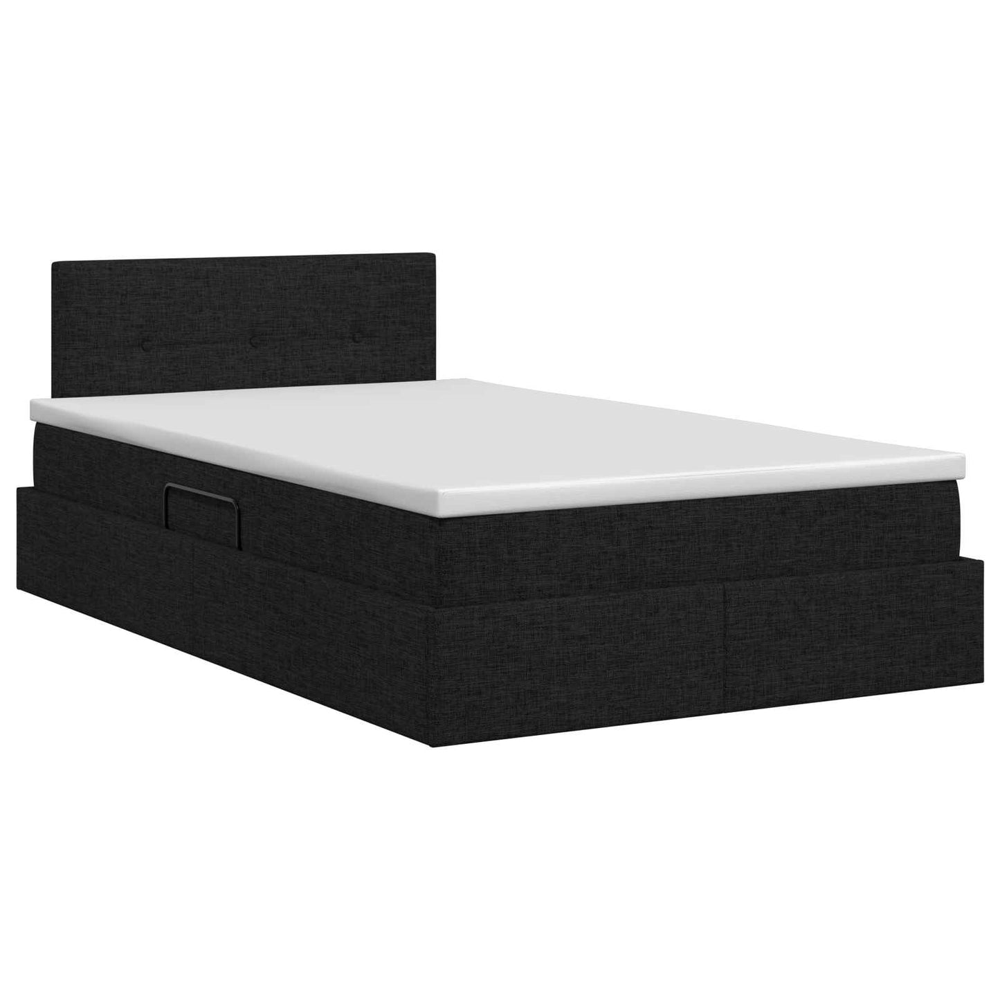 Opbergbed met matras met hoofdeinde Zwart 120 x 200 cm fluweel