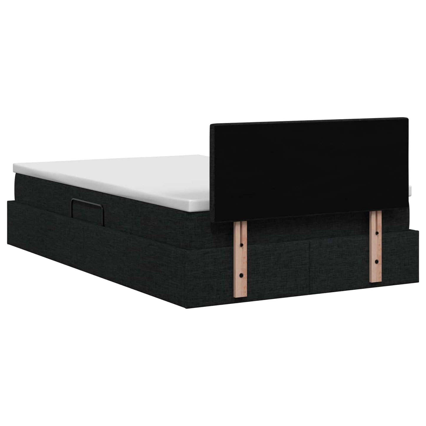 Opbergbed met matras met hoofdeinde Zwart 120 x 200 cm fluweel