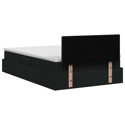 Opbergbed met matras met hoofdeinde Zwart 120 x 200 cm fluweel