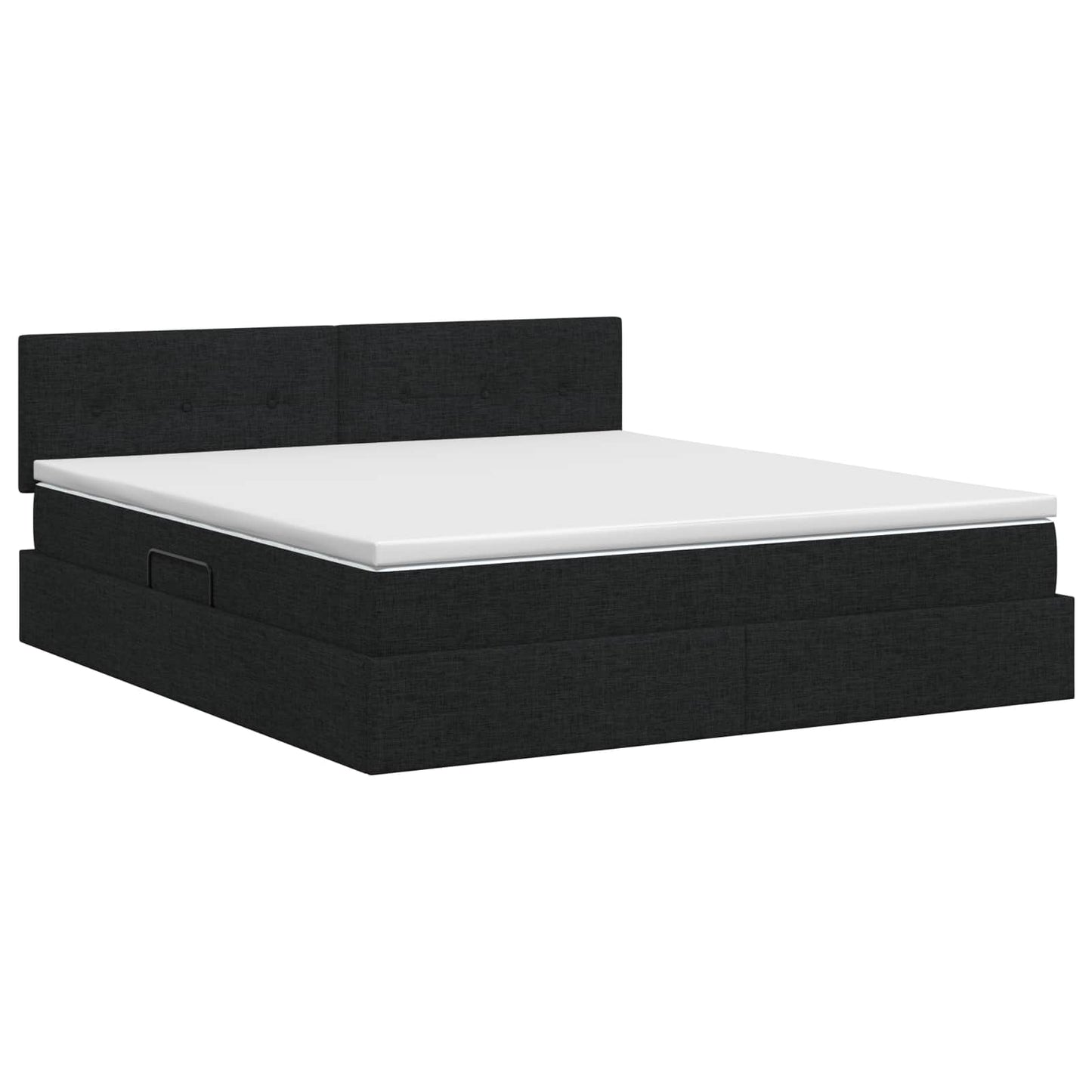 Opbergbed met matras met hoofdeinde Zwart 140 x 190 cm fluweel