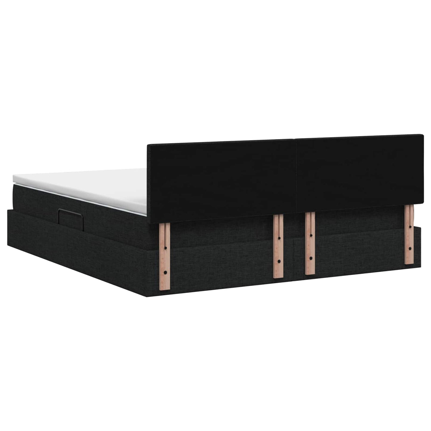 Opbergbed met matras met hoofdeinde Zwart 140 x 190 cm fluweel