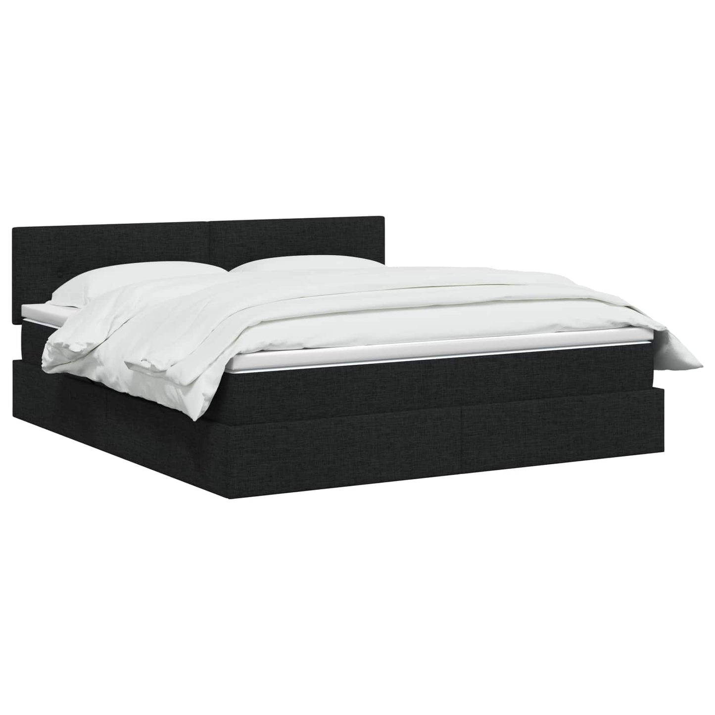 Opbergbed met matras met hoofdeinde Zwart 140 x 190 cm fluweel