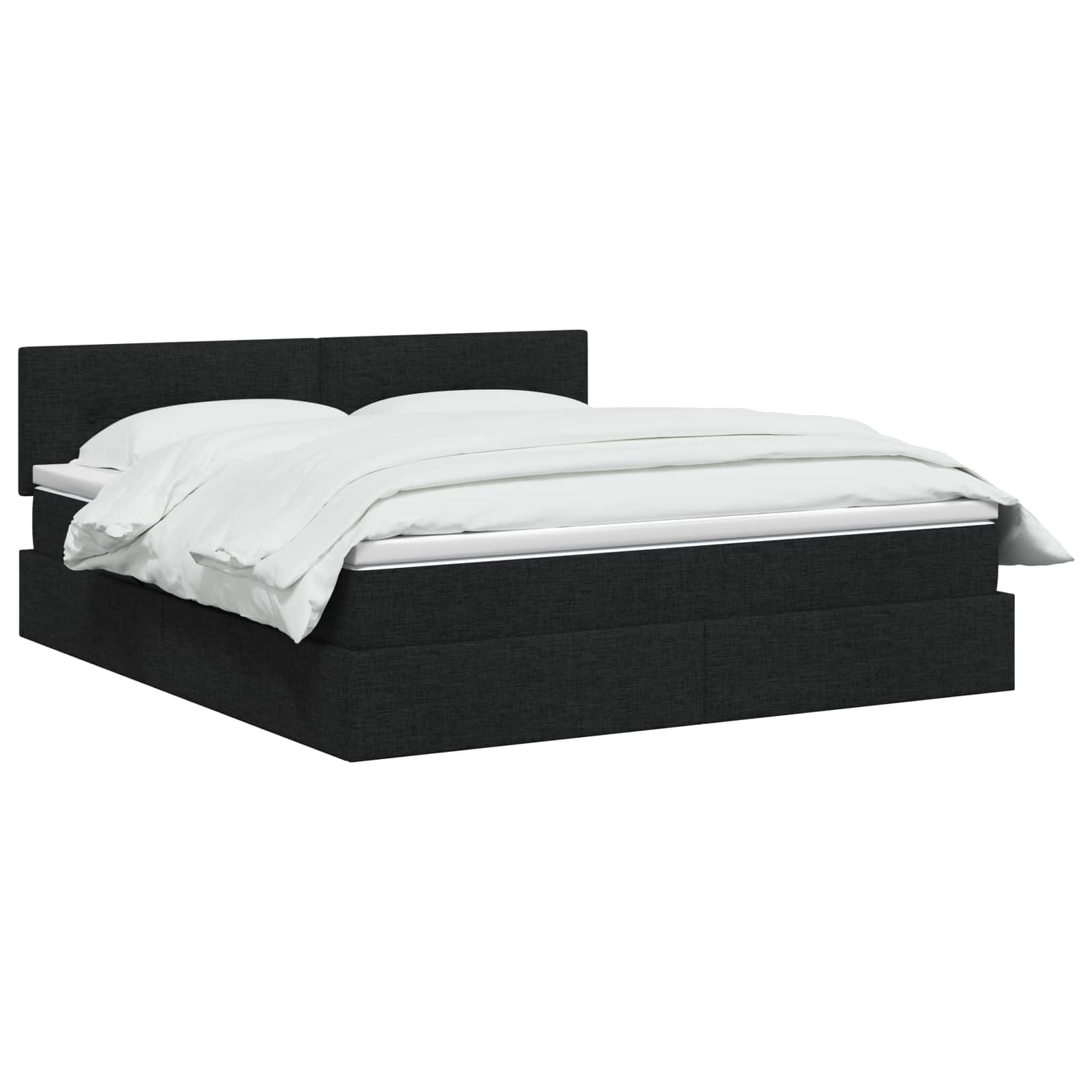 Opbergbed met matras met hoofdeinde Zwart 140 x 190 cm fluweel