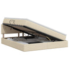 Opbergbed met matras Crèmekleurig 160 x 200 cm fluweel