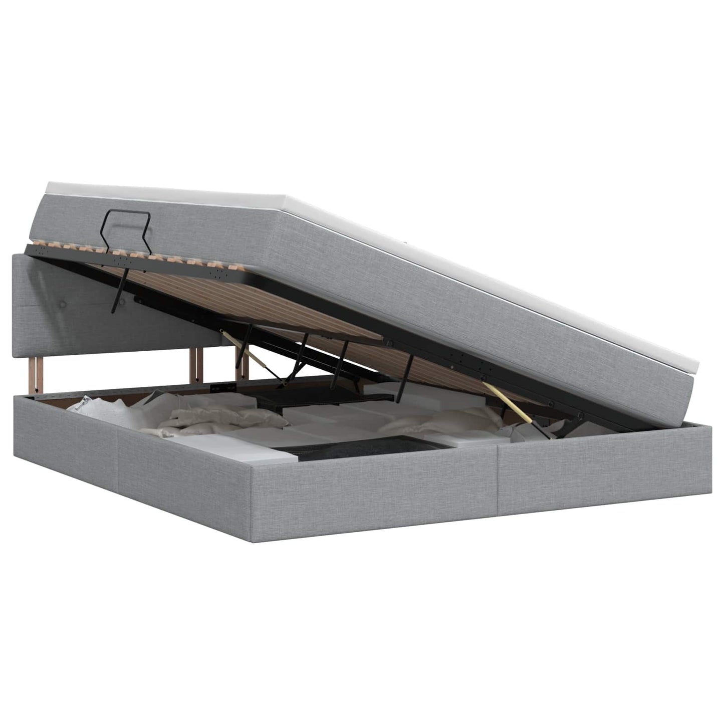 Opbergbed met matras Lichtgrijs 180 x 200 cm fluweel