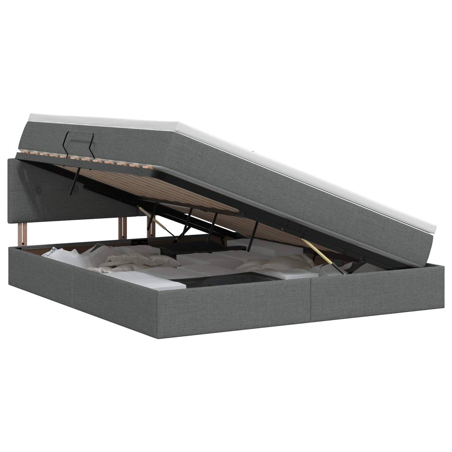 Opbergbed met matras Donkergrijs 180 x 200 cm fluweel