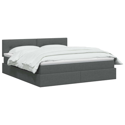 Opbergbed met matras Donkergrijs 180 x 200 cm fluweel