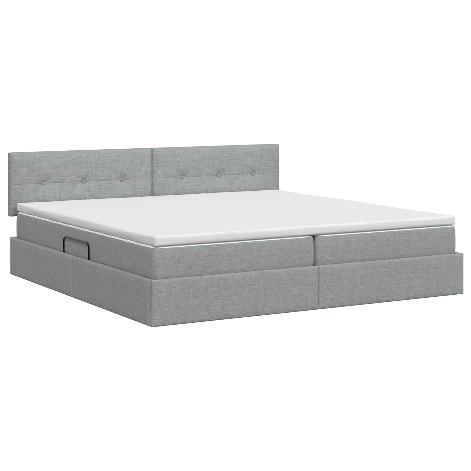 Opbergbed met matras Lichtgrijs 200 x 200 cm fluweel