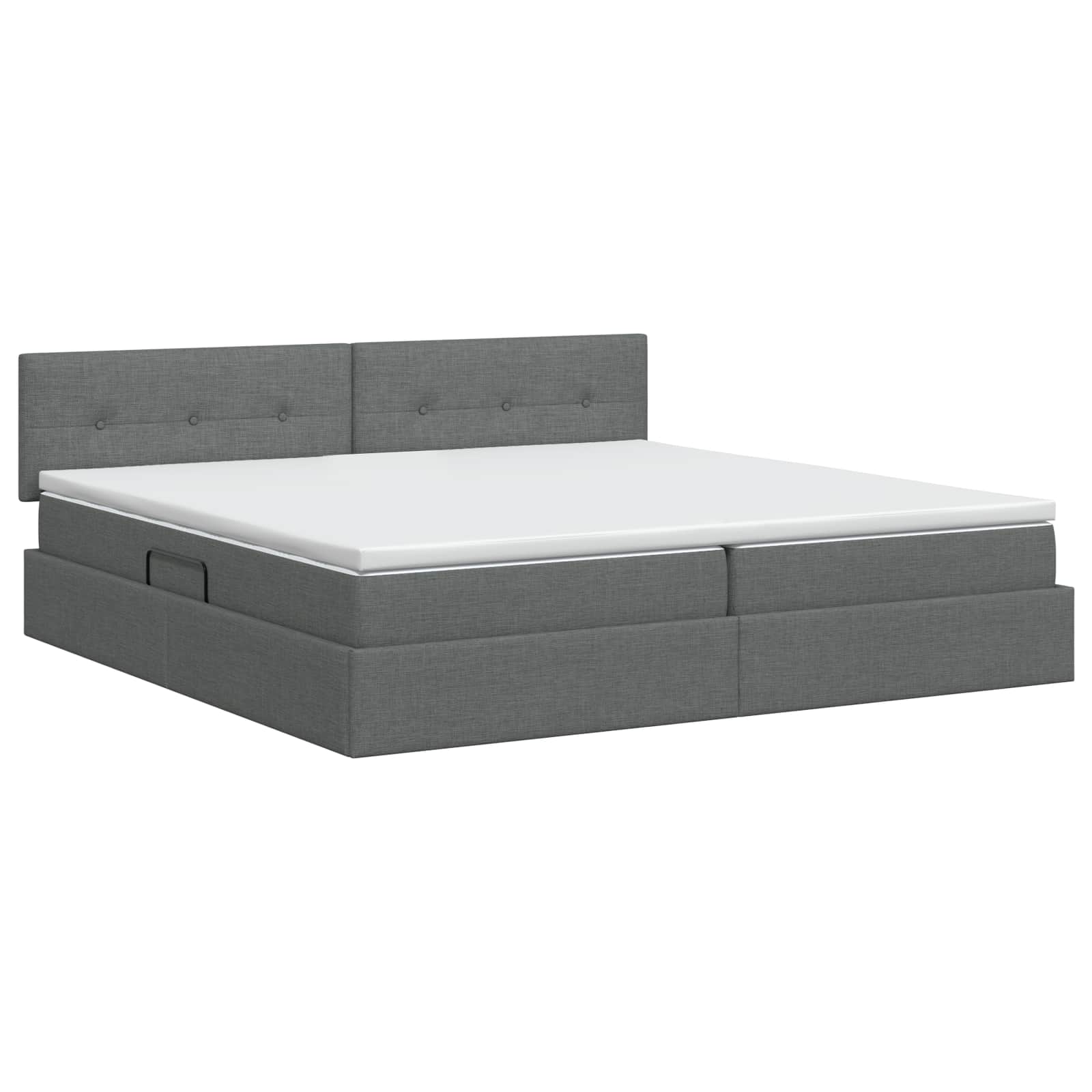 Opbergbed met matras Donkergrijs 200 x 200 cm fluweel