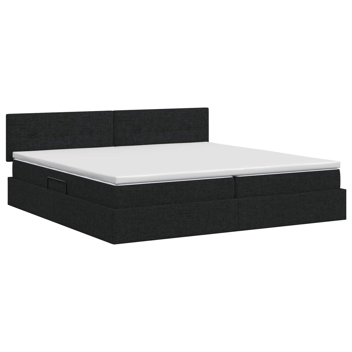 Opbergbed met matras met hoofdeinde Zwart 200 x 200 cm fluweel