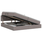 Opbergbed 200x200 cm taupe met matras