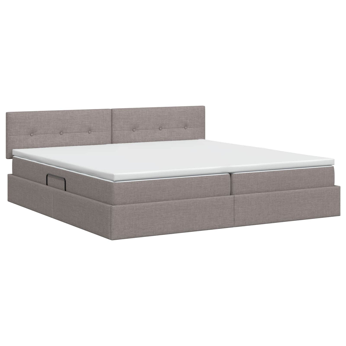 Opbergbed met matras met hoofdeinde Taupe 200 x 200 cm fluweel