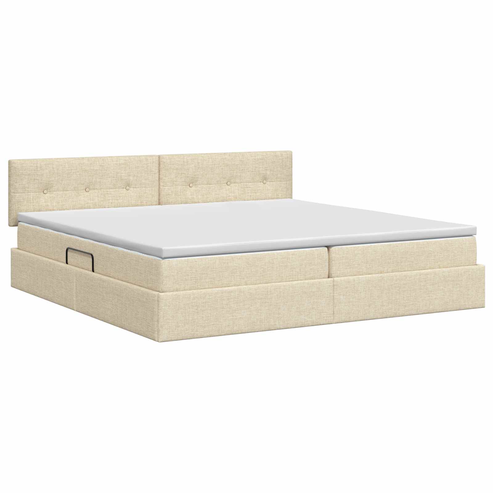 Opbergbed met matras Crèmekleurig 200 x 200 cm fluweel