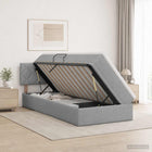 Opbergbed lichtgrijs 100x200 cm met matras
