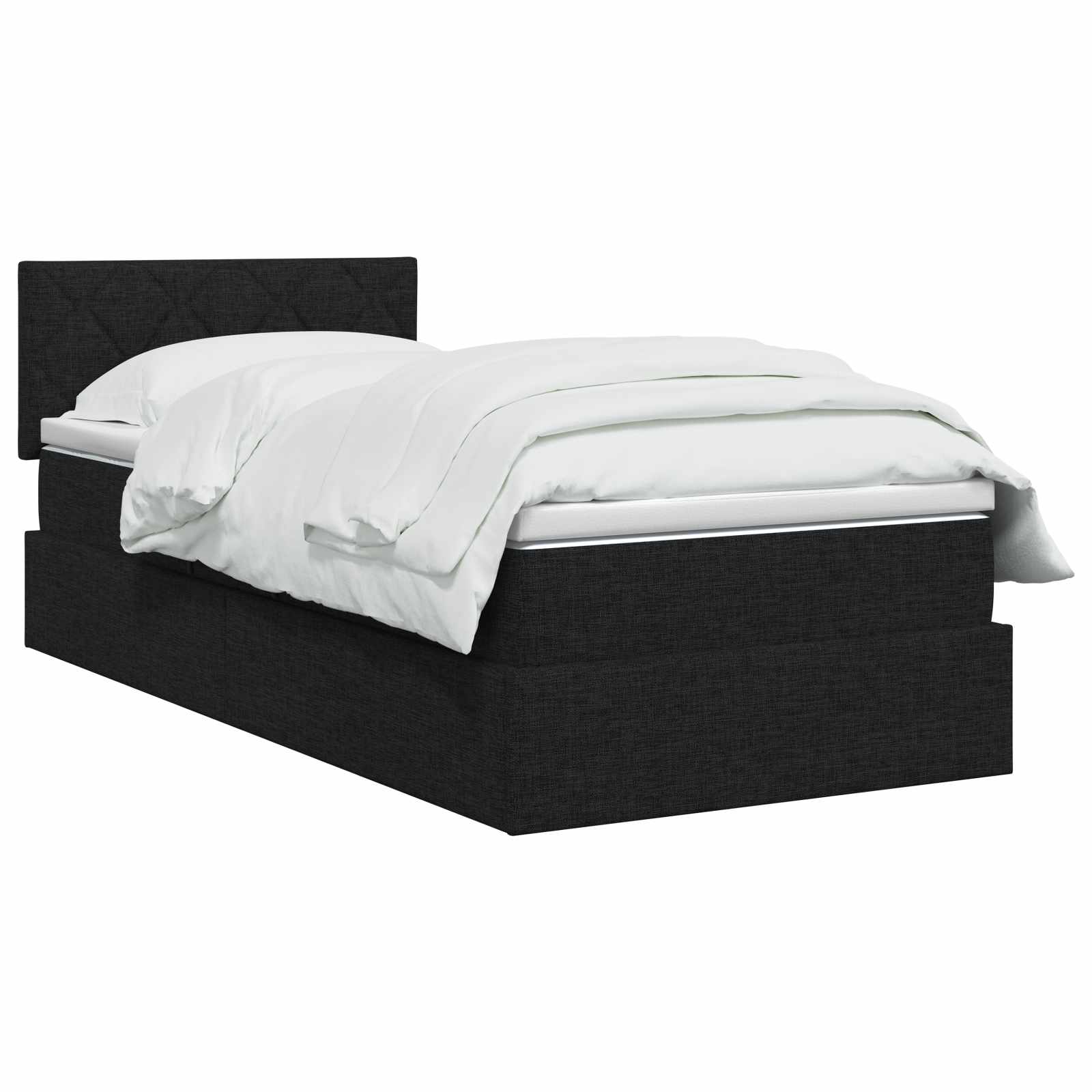 Opbergbed met matras met hoofdeinde Zwart 90 x 190 cm fluweel