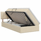 Opbergbed met matras 90x190 cm crème fluweel